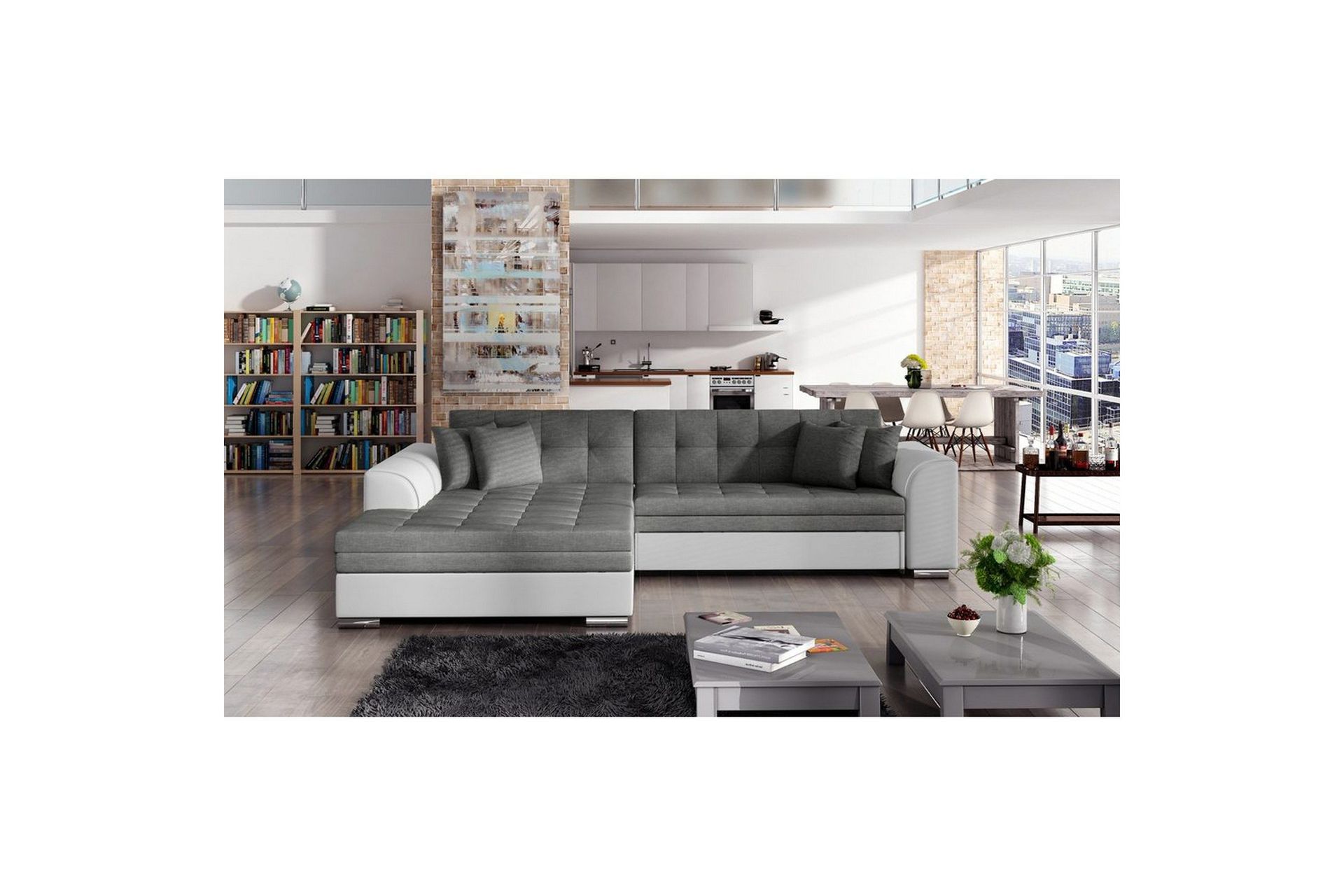 Hjørnesofa Eltap Sorento 296x194x78 cm - Sawana 05, Soft 17, Mørk grå, Venstre