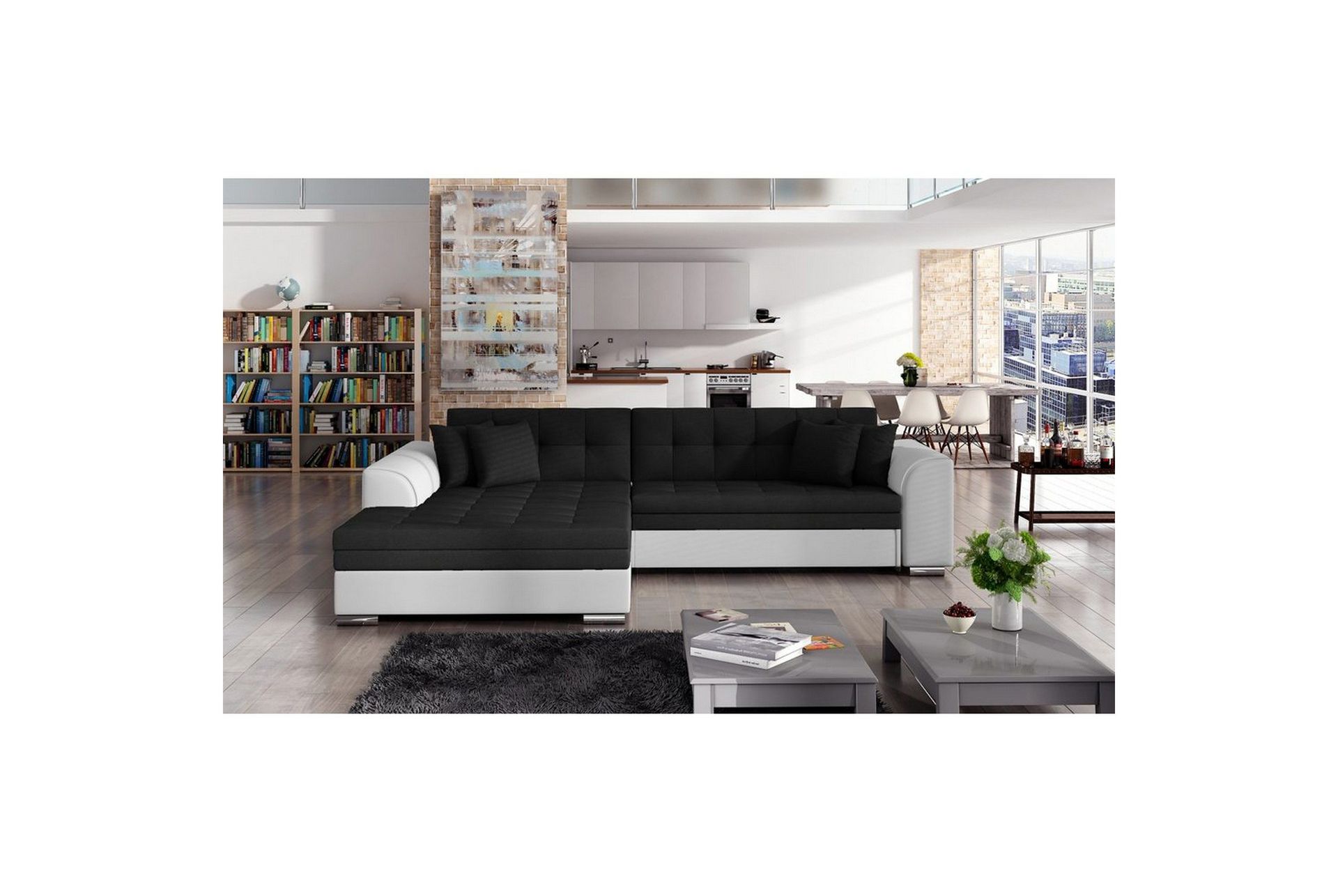 Hjørnesofa Eltap Sorento 296x194x78 cm - Sawana 14, Soft 17, Svart, Venstre