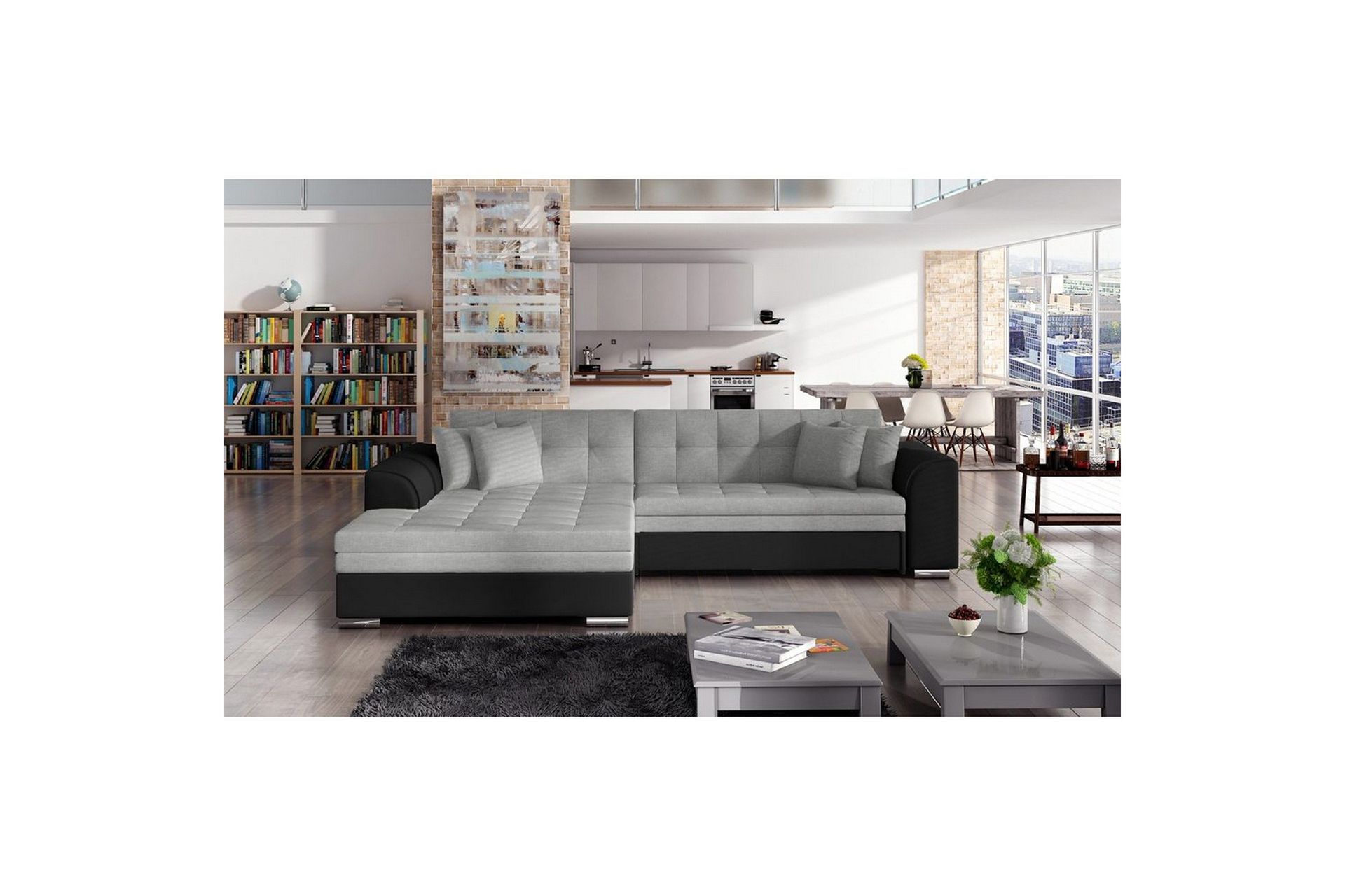 Hjørnesofa Eltap Sorento 296x194x78 cm - Sawana 21, Soft 11, Grå, Venstre
