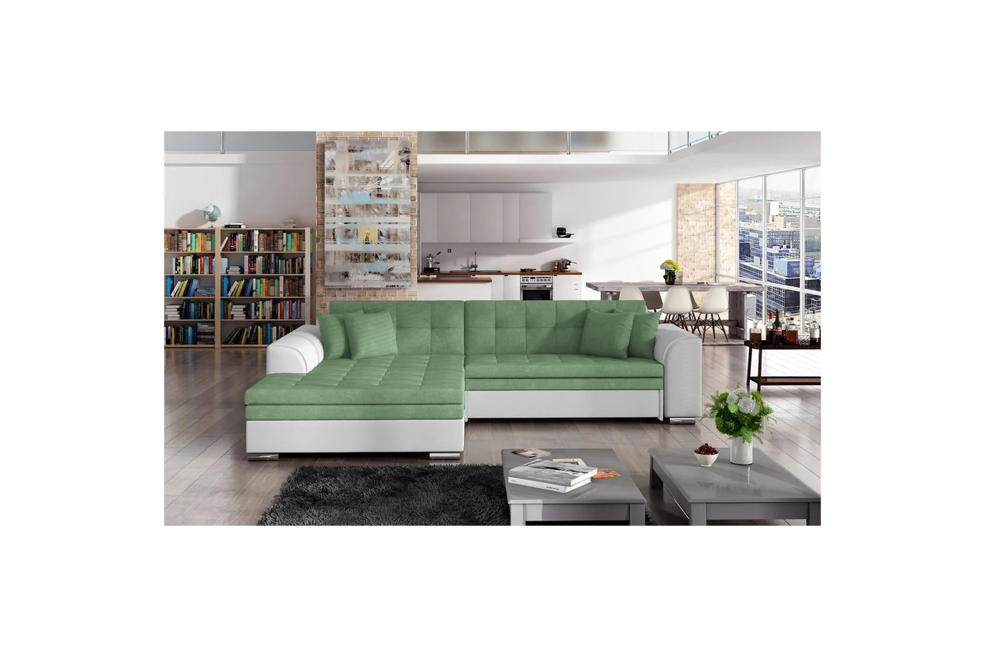 Hjørnesofa Eltap Sorento 296x194x78 cm - Soro 34, Soft 17, Grønn, Venstre