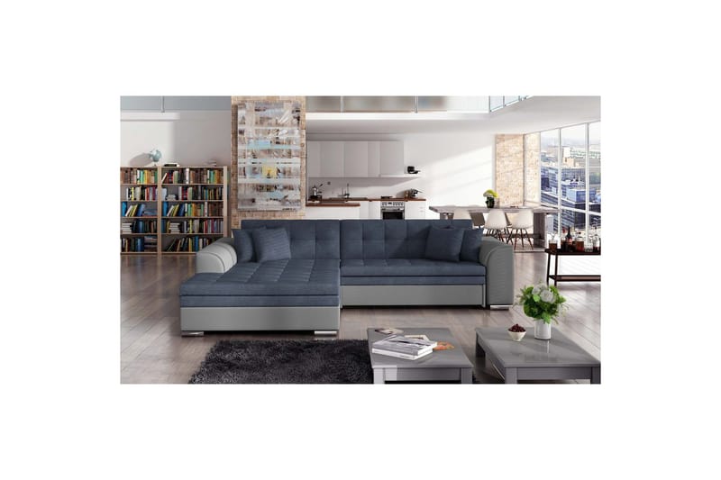 Hjørnesofa Eltap Sorento 296x194x78 cm - Soro 76, Soft 29, Blå, Venstre - Møbler - Sofaer - Sovesofaer