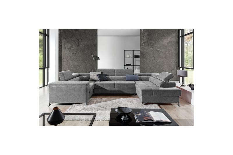 Hjørnesofa Eltap Thiago 342x208x88 cm - Gusto 86, Mørk Grå, Høyre - Møbler - Sofaer - Sovesofaer