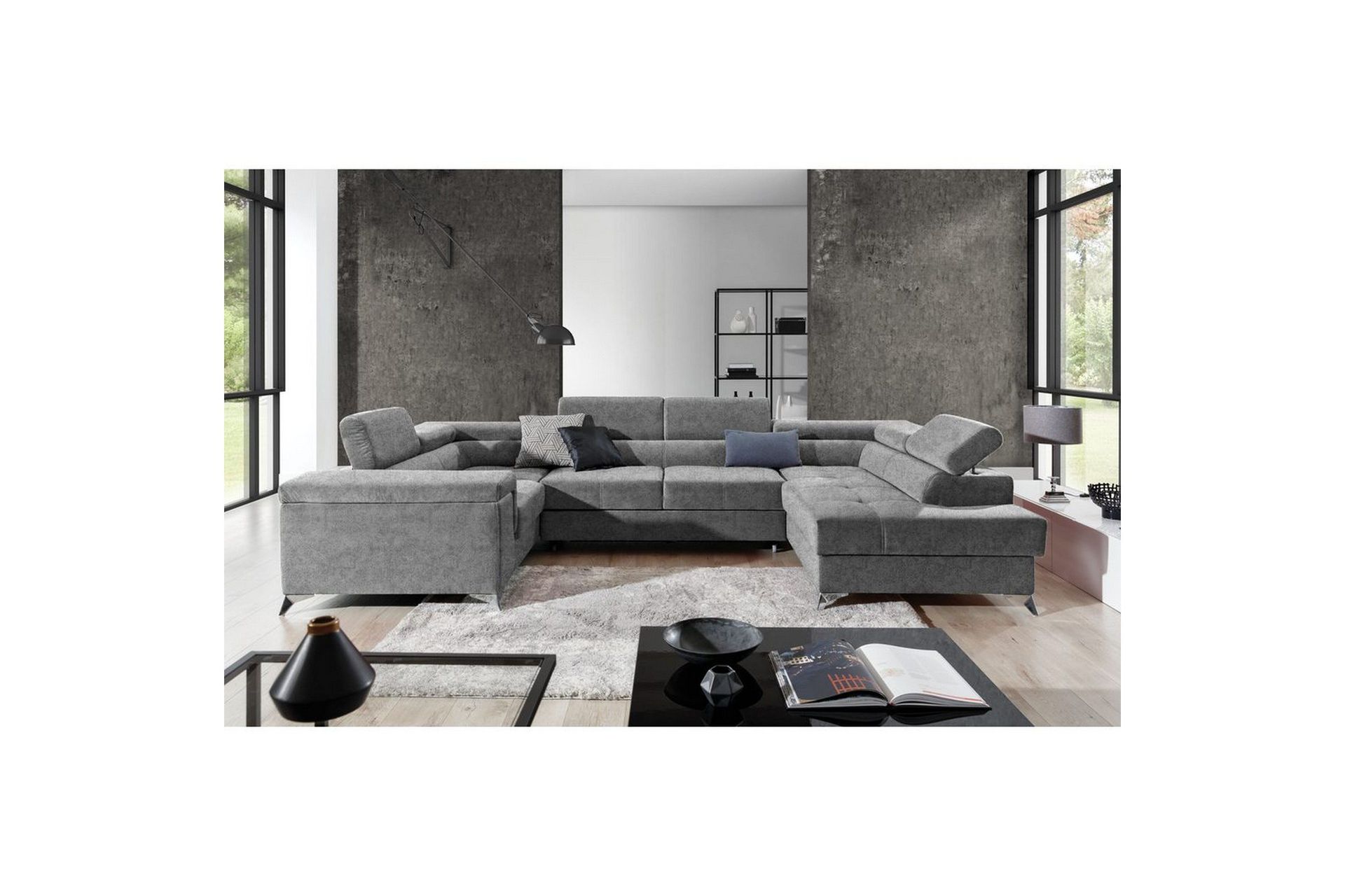 Hjørnesofa Eltap Thiago 342x208x88 cm - Gusto 86, Mørk Grå, Høyre