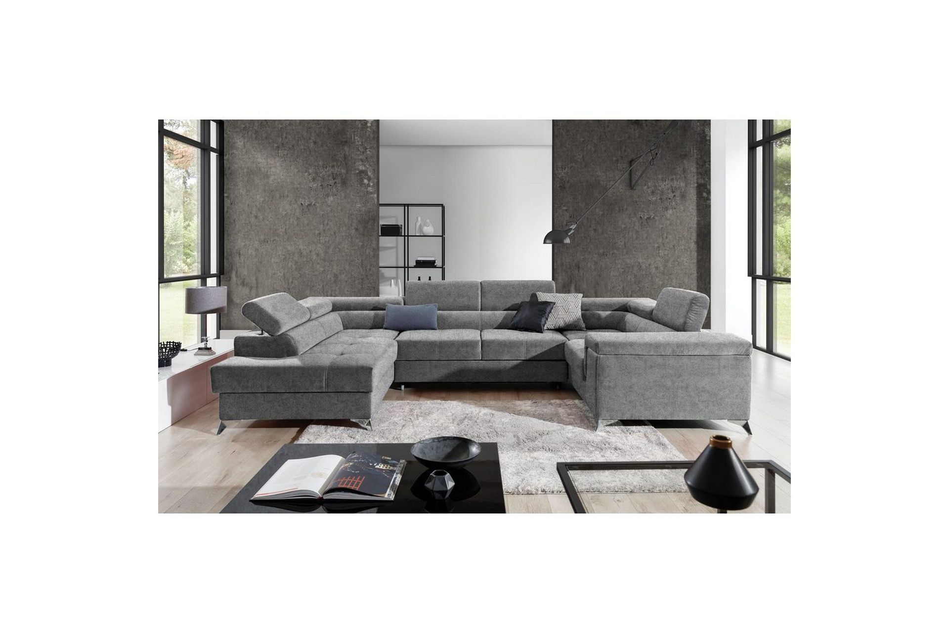 Hjørnesofa Eltap Thiago 342x208x88 cm - Gusto 86, Mørk Grå, Venstre