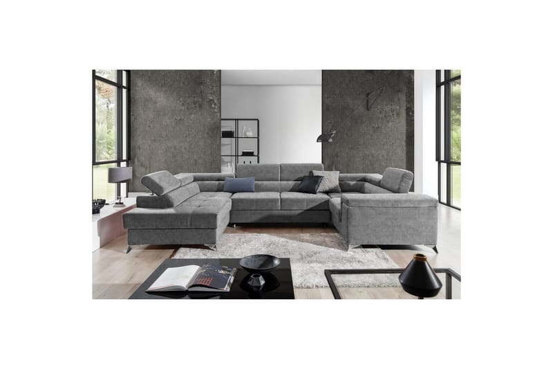 Hjørnesofa Eltap Thiago 342x208x88 cm - Gusto 86, Mørk Grå, Venstre - Møbler - Sofaer - Sovesofaer