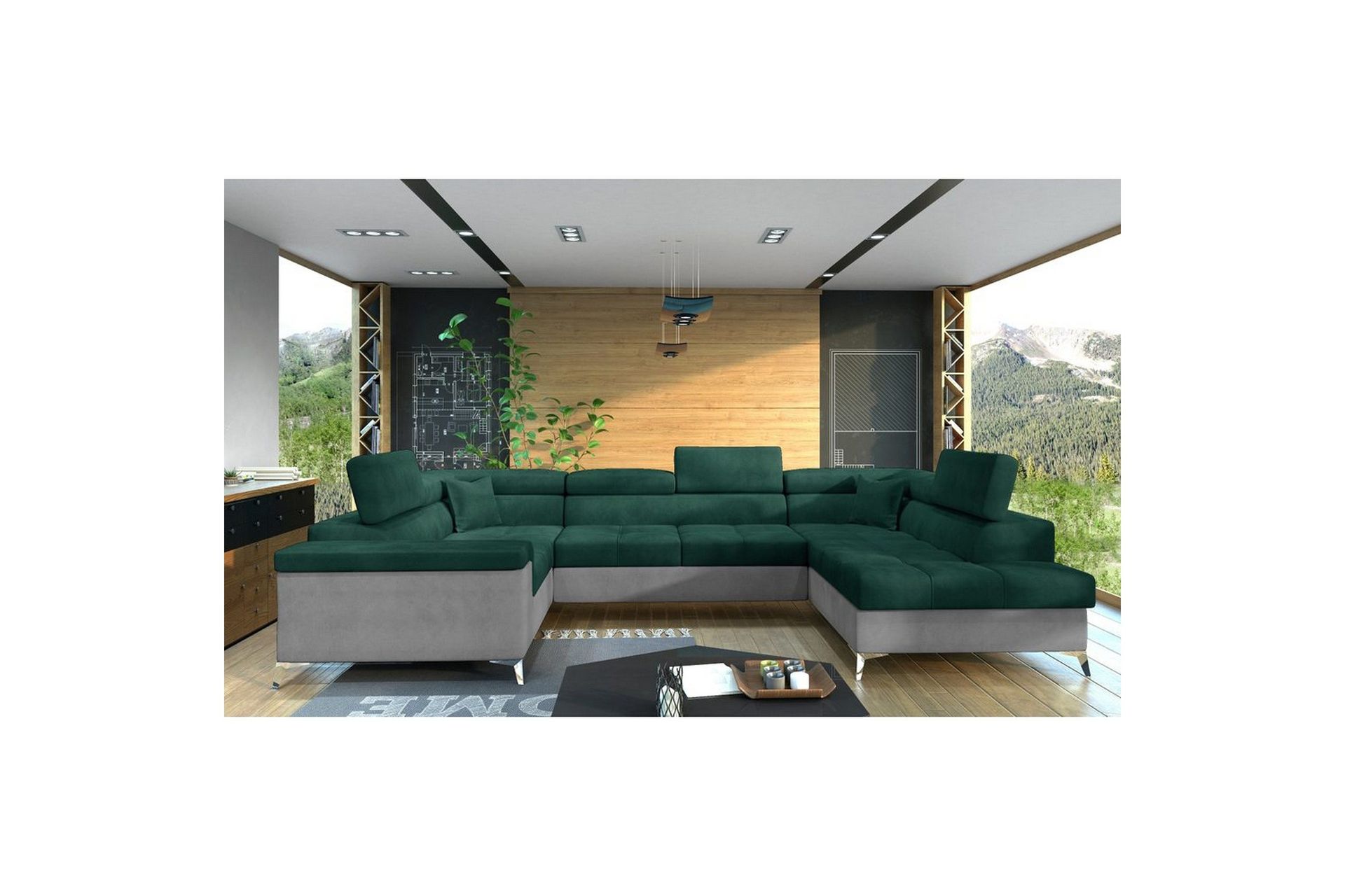 Hjørnesofa Eltap Thiago 342x208x88 cm - Monolith 37, Monolith 84, Grønn, Høyre