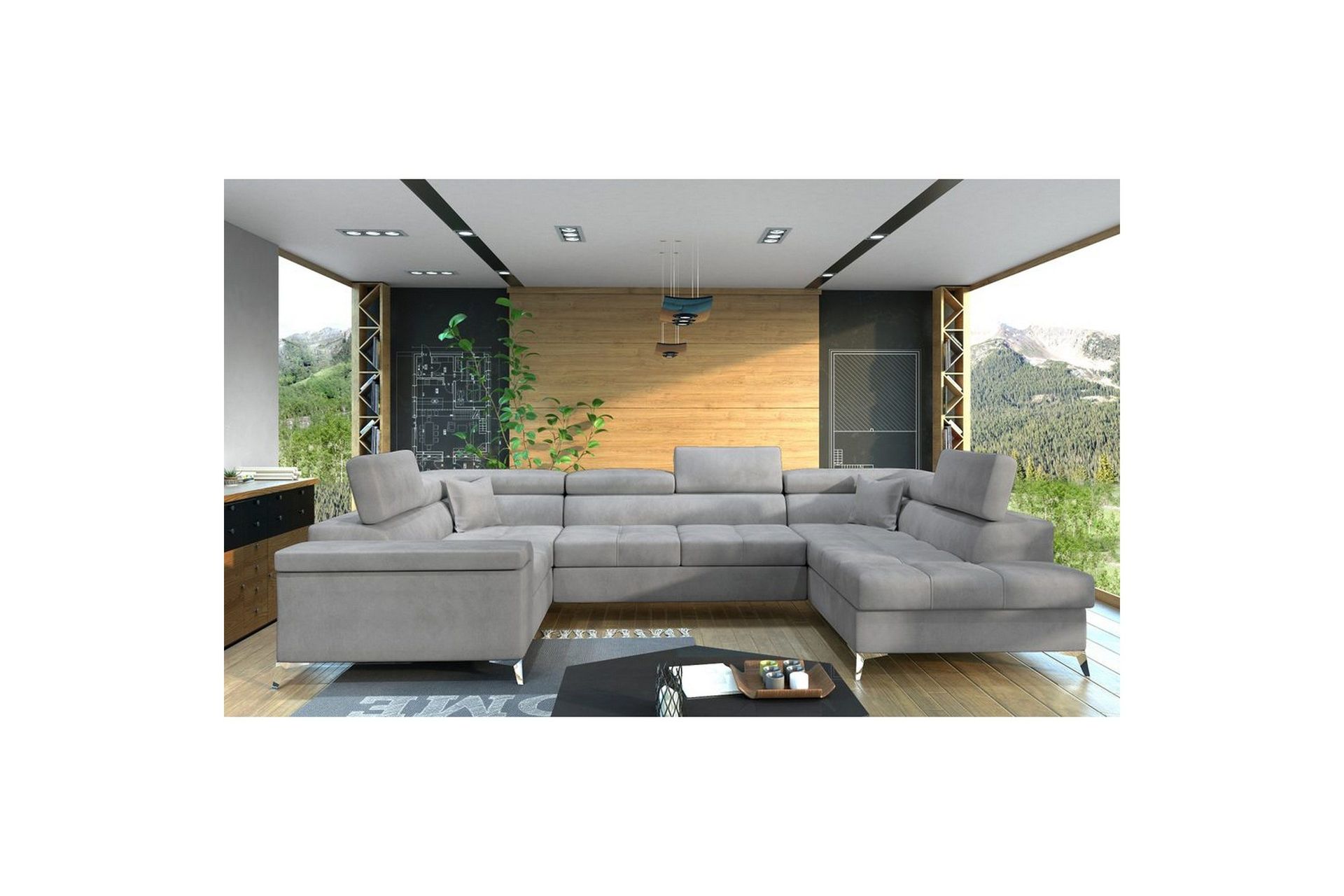 Hjørnesofa Eltap Thiago 342x208x88 cm - Monolith 84, Grå, Høyre