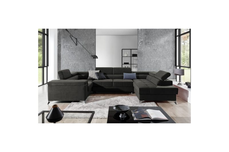 Hjørnesofa Eltap Thiago 342x208x88 cm - Sawana 05, Mørk grå, Høyre - Møbler - Sofaer - Sovesofaer