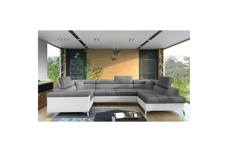 Hjørnesofa Eltap Thiago 342x208x88 cm - Sawana 05, Soft 17, Grå, Høyre - Møbler - Sofaer - Sovesofaer