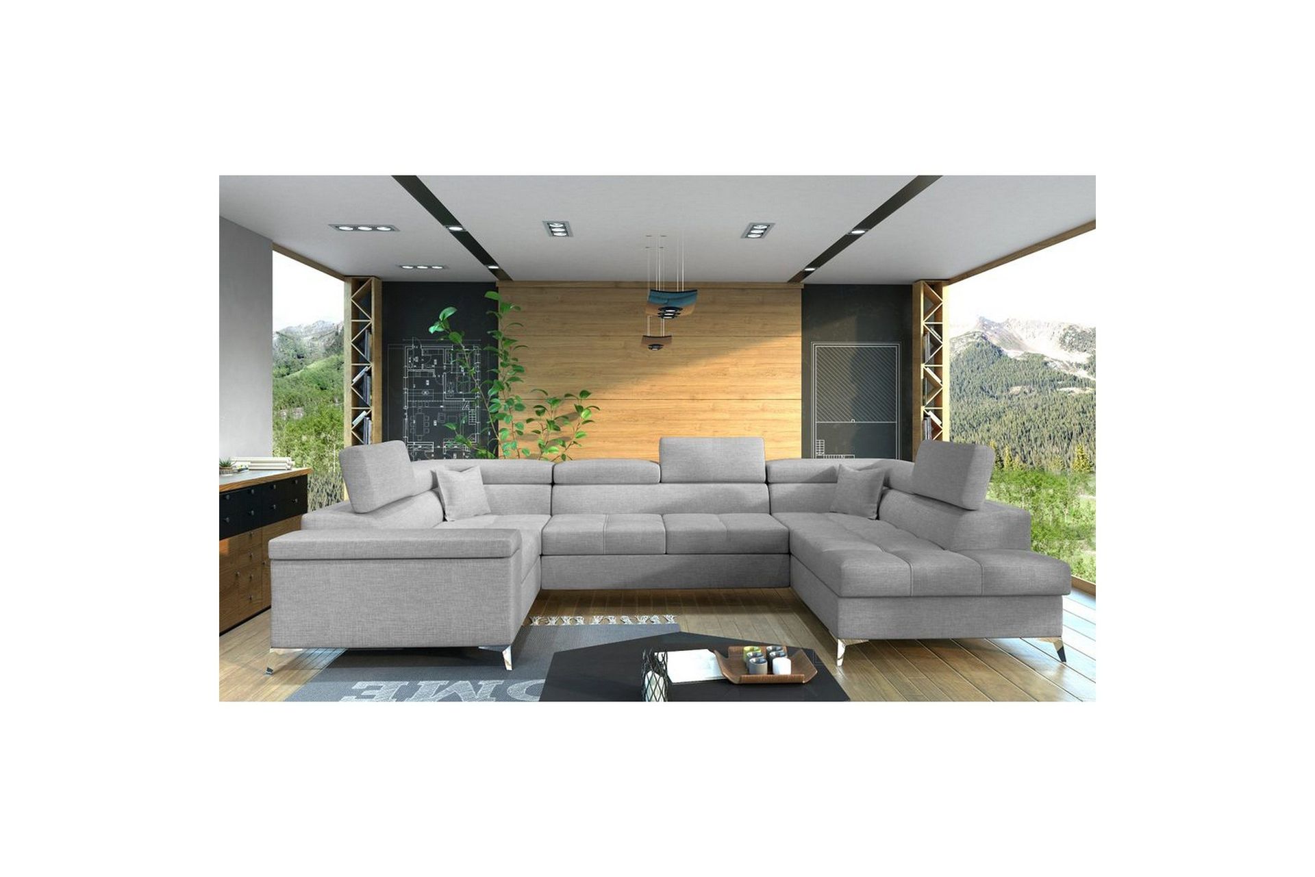 Hjørnesofa Eltap Thiago 342x208x88 cm - Sawana 21, Grå, Høyre
