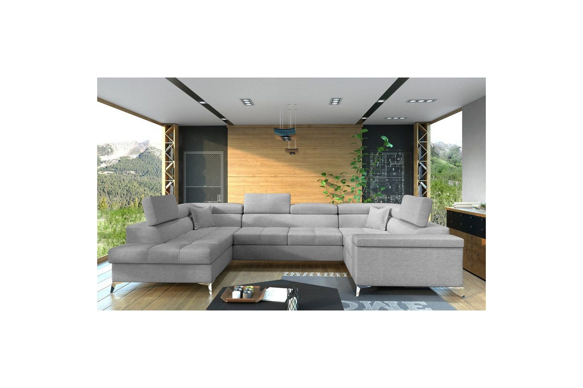 Hjørnesofa Eltap Thiago 342x208x88 cm - Sawana 21, Grå, Venstre