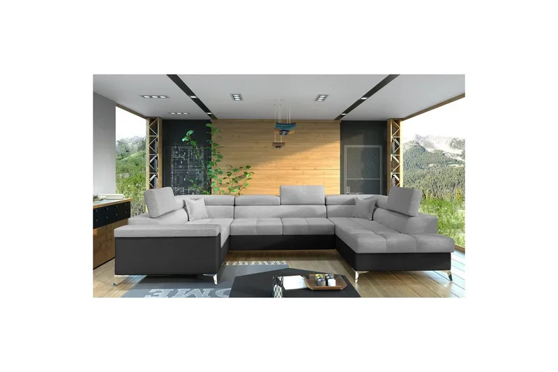 Hjørnesofa Eltap Thiago 342x208x88 cm - Sawana 21, Soft 11, Grå, Høyre - Møbler - Sofaer - Sovesofaer