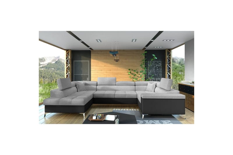 Hjørnesofa Eltap Thiago 342x208x88 cm, Sawana 21, Soft 11, Grå, Venstre