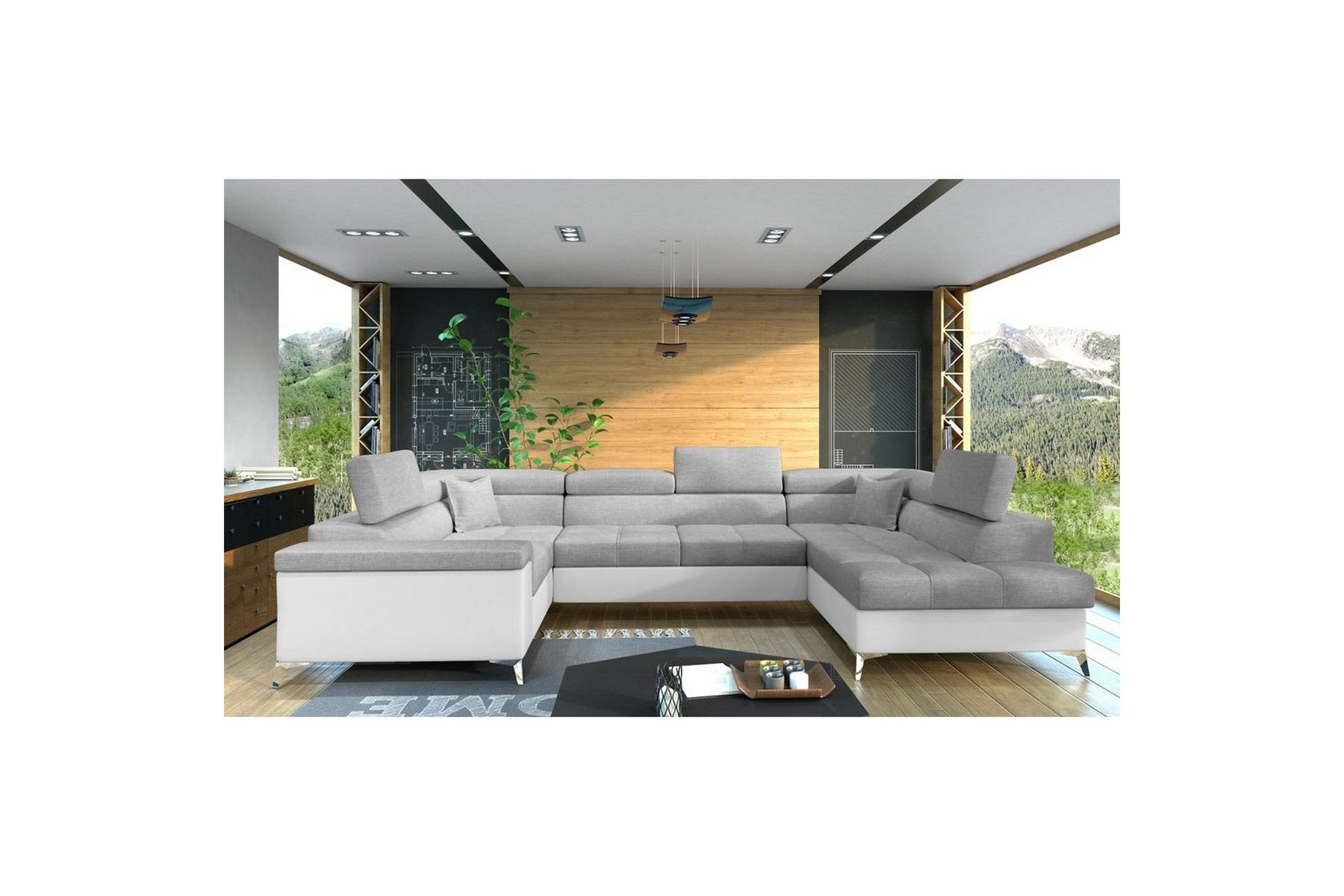 Hjørnesofa Eltap Thiago 342x208x88 cm - Sawana 21, Soft 17, Grå, Høyre