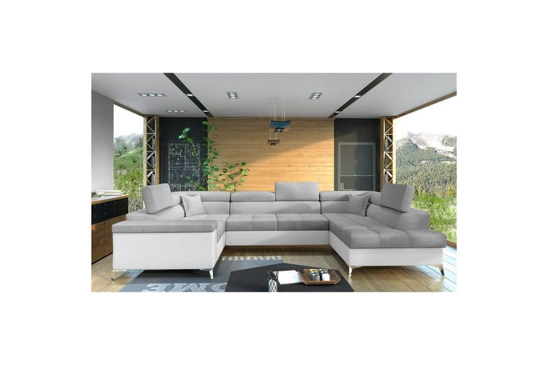 Hjørnesofa Eltap Thiago 342x208x88 cm - Sawana 21, Soft 17, Grå, Høyre - Møbler - Sofaer - Sovesofaer