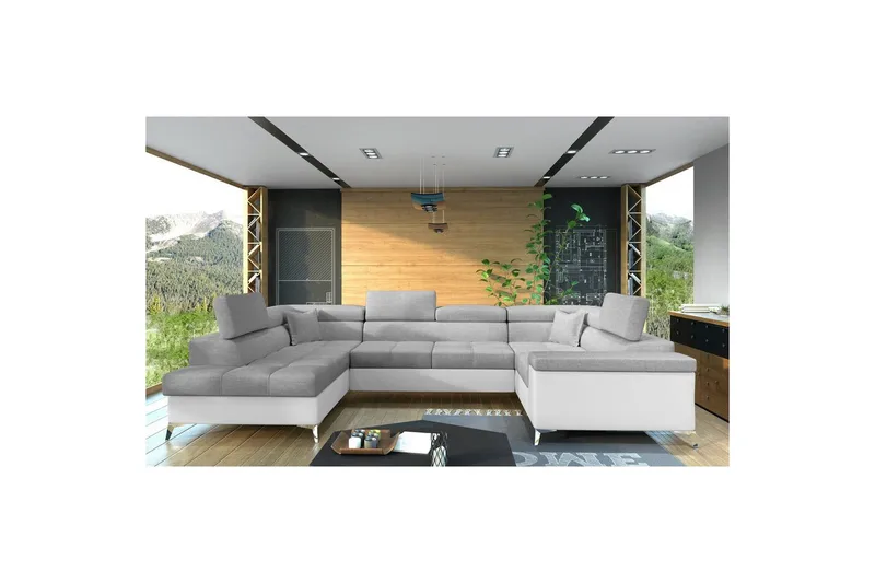 Hjørnesofa Eltap Thiago 342x208x88 cm - Sawana 21, Soft 17, Grå, Venstre - Møbler - Sofaer - Sovesofaer