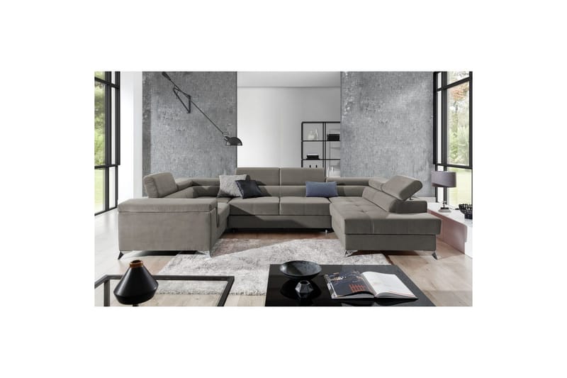 Hjørnesofa Eltap Thiago 342x208x88 cm - Paros 02, Beige, Høyre - Møbler - Sofaer - Sovesofaer