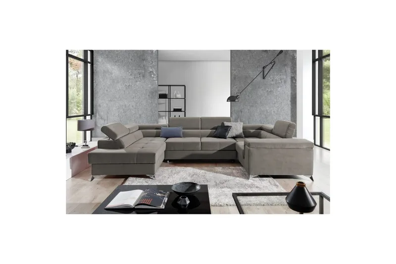 Hjørnesofa Eltap Thiago 342x208x88 cm - Paros 02, Beige, Venstre - Møbler - Sofaer - Sovesofaer