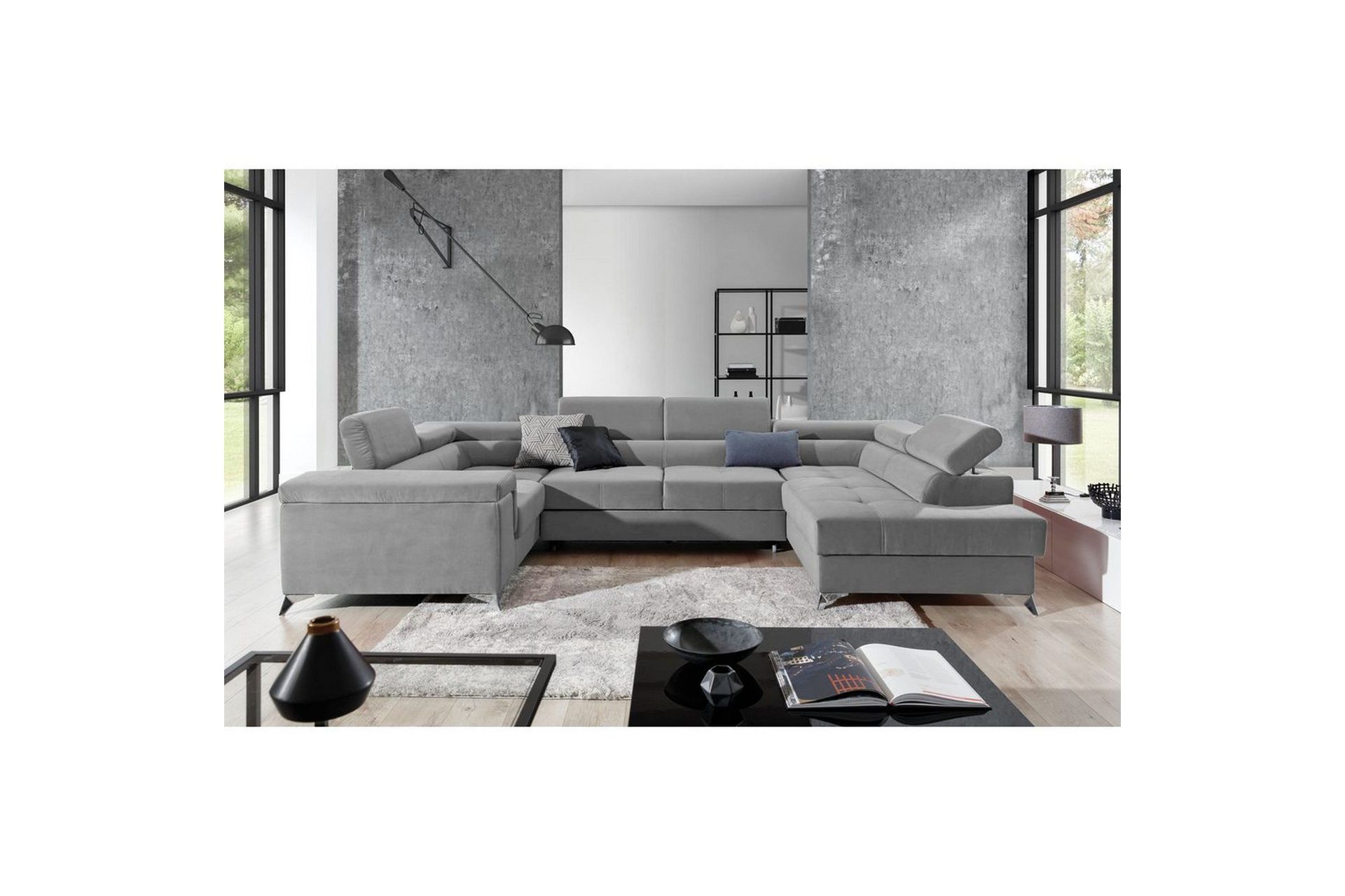 Hjørnesofa Eltap Thiago 342x208x88 cm - Paros 05, Grå, Høyre