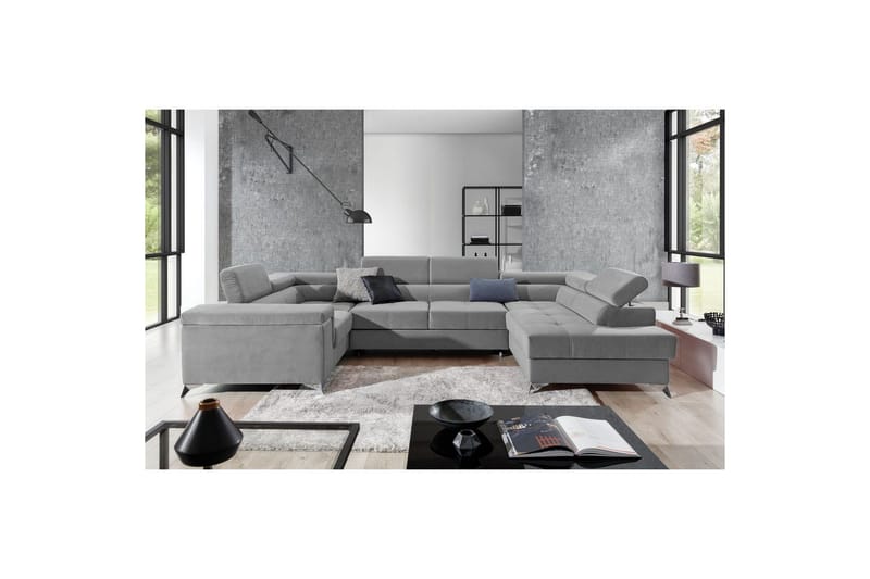 Hjørnesofa Eltap Thiago 342x208x88 cm - Paros 05, Grå, Høyre - Møbler - Sofaer - Sovesofaer
