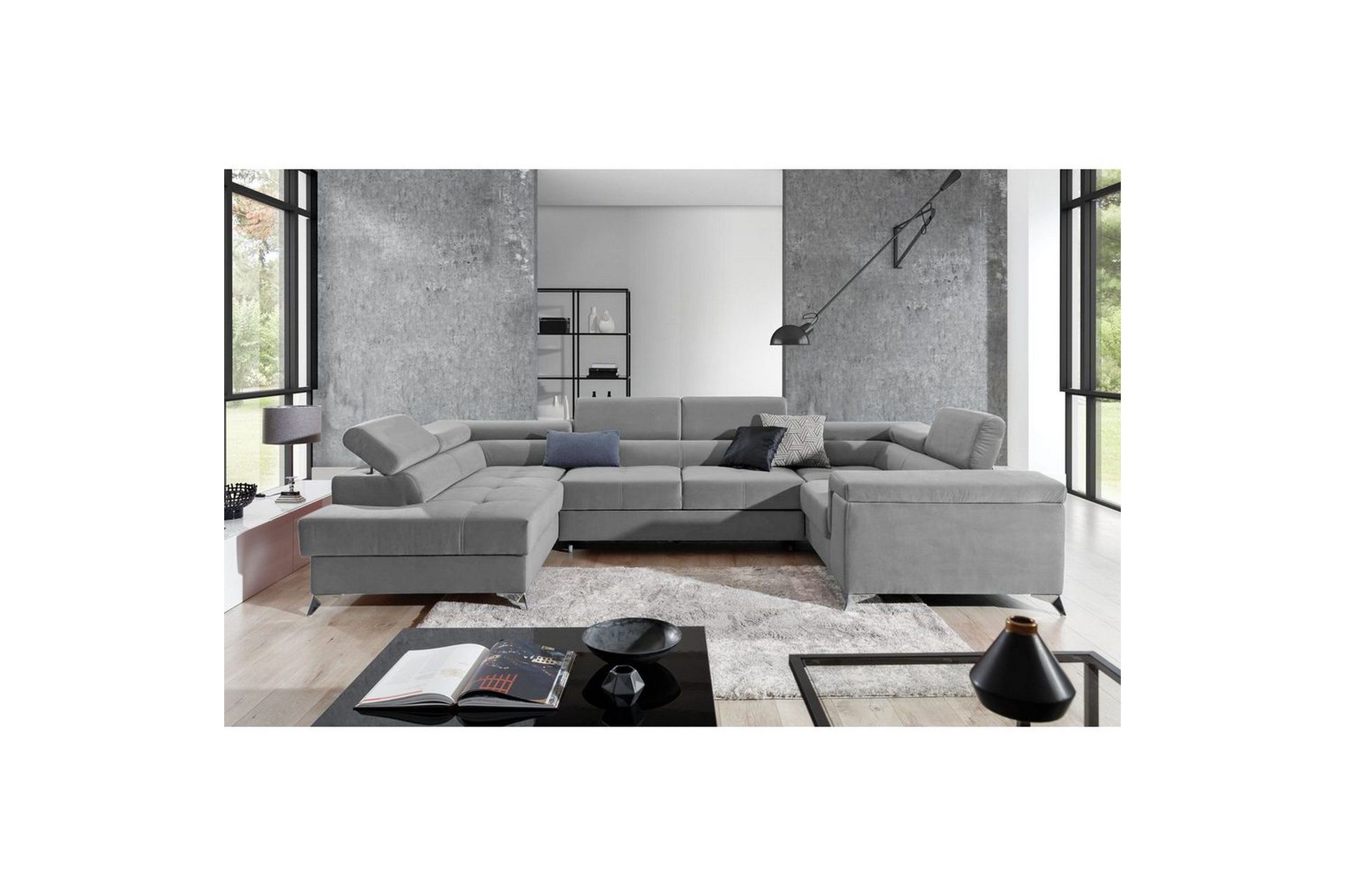 Hjørnesofa Eltap Thiago 342x208x88 cm - Paros 05, Grå, Venstre