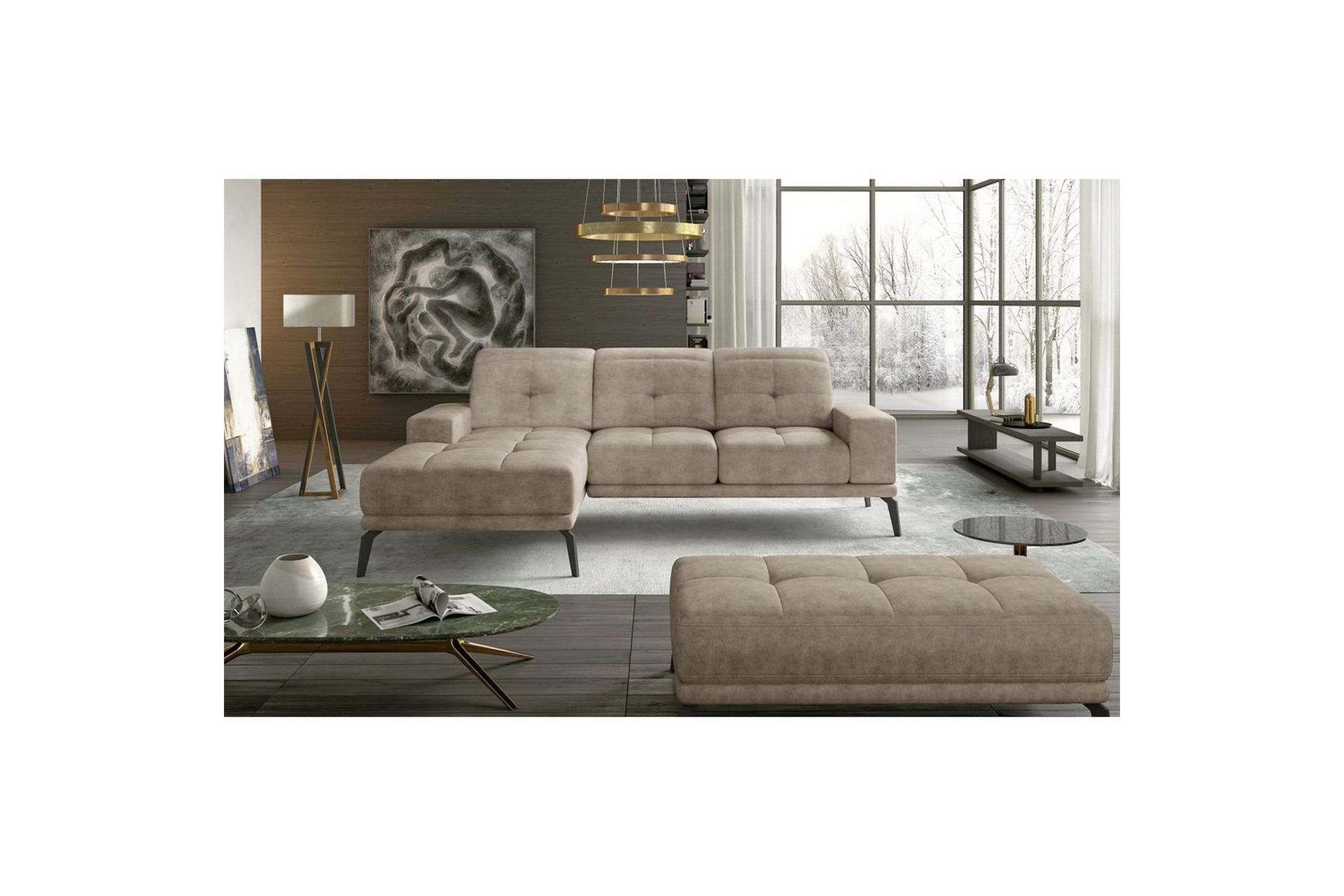 Hjørnesofa Eltap Torrense 265x175x98 cm - Dora 21, Beige, Venstre