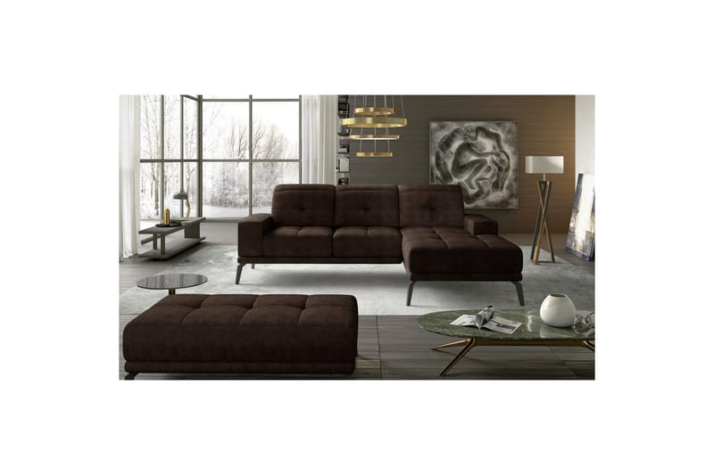 Hjørnesofa Eltap Torrense 265x175x98 cm - Dora 28, Brun, Høyre - Møbler - Sofaer - Sovesofaer