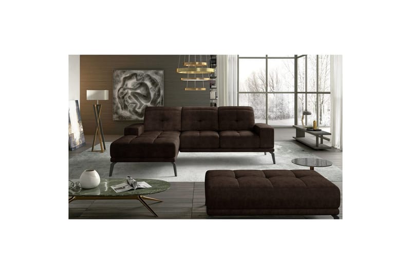 Hjørnesofa Eltap Torrense 265x175x98 cm - Dora 28, Brun, Venstre - Møbler - Sofaer - Sovesofaer