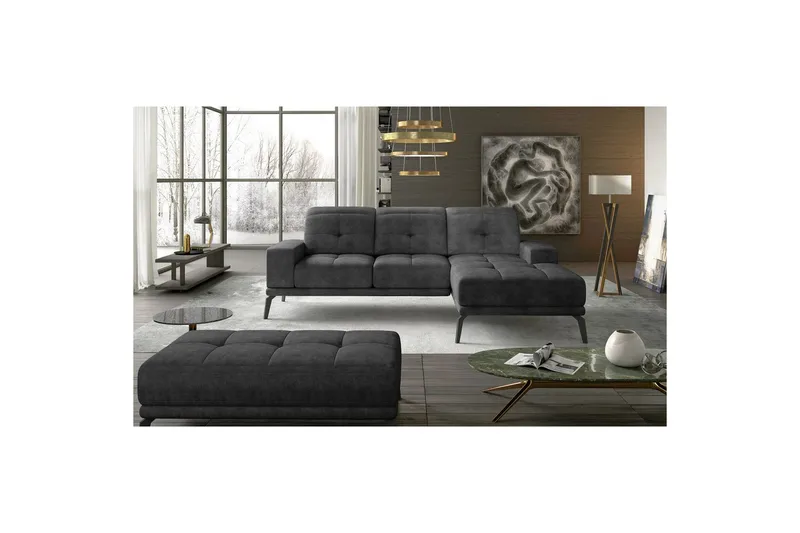 Hjørnesofa Eltap Torrense 265x175x98 cm - Dora 95, Grå, Høyre - Møbler - Sofaer - Sovesofaer