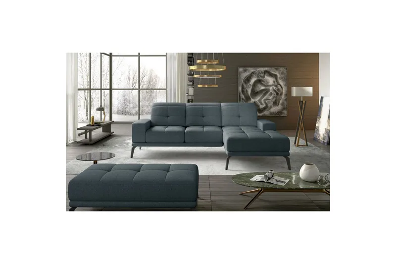 Hjørnesofa Eltap Torrense 265x175x98 cm - Grande 75, Blå, Høyre - Møbler - Sofaer - Sovesofaer