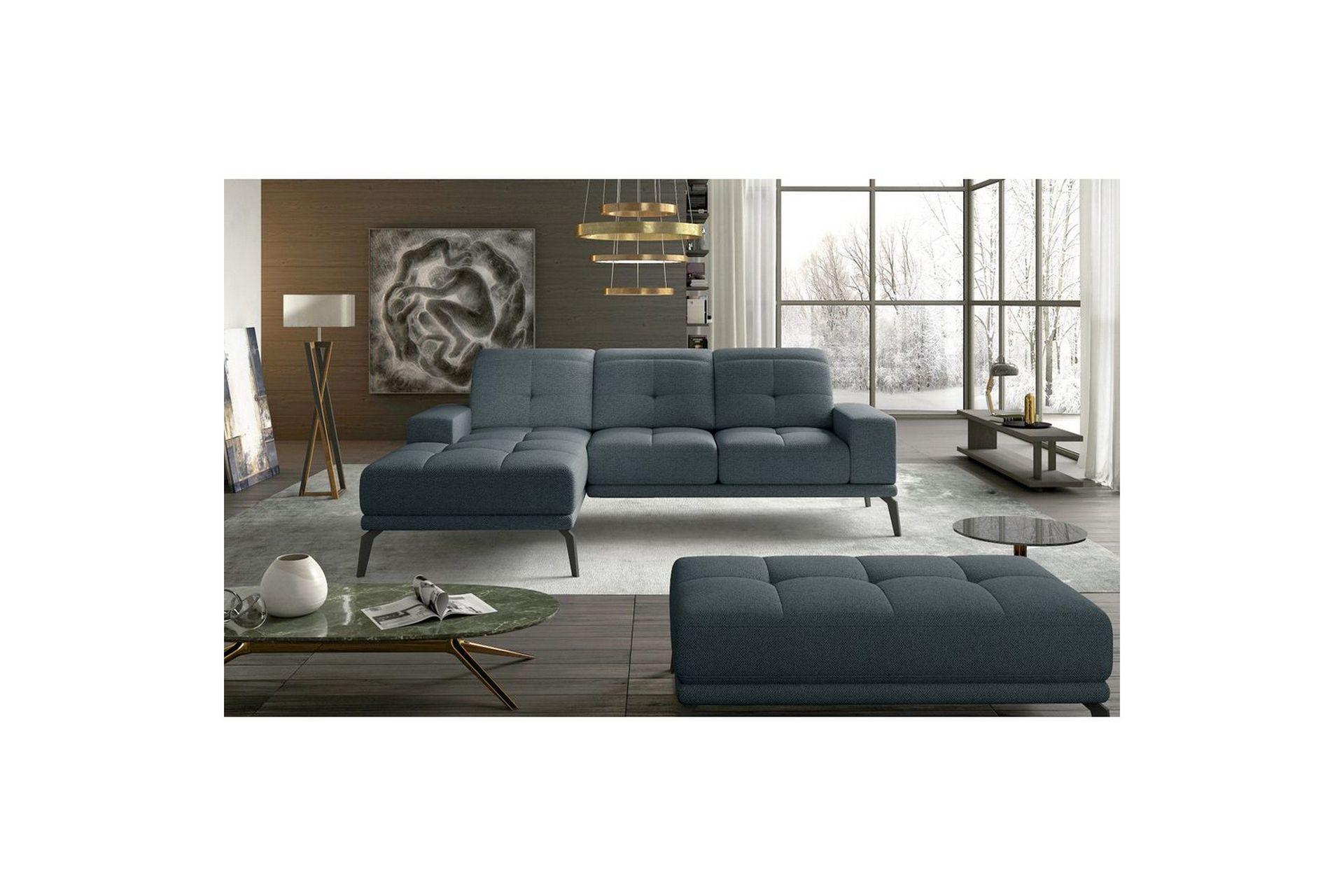 Hjørnesofa Eltap Torrense 265x175x98 cm - Grande 75, Blå, Venstre