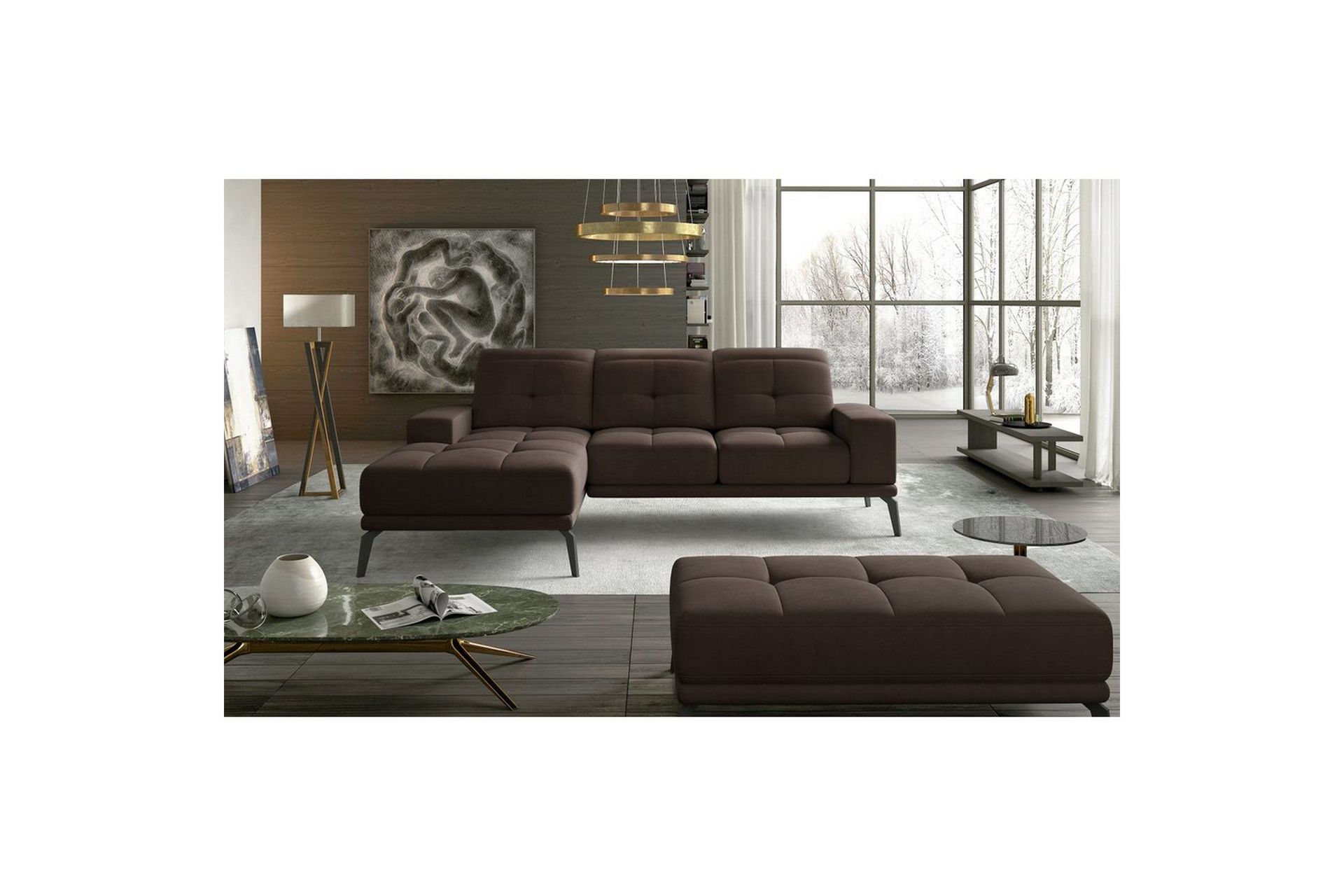 Hjørnesofa Eltap Torrense 265x175x98 cm - Jasmine 29, Brun, Venstre