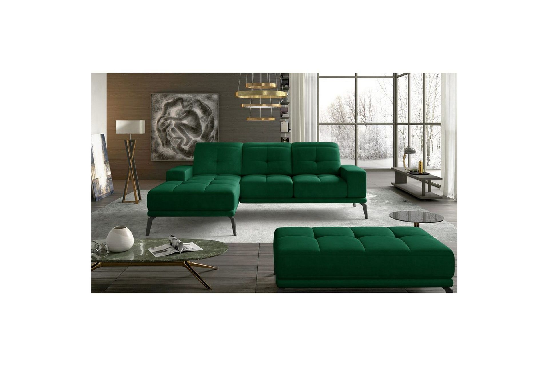 Hjørnesofa Eltap Torrense 265x175x98 cm - Kronos 19, Grønn, Venstre
