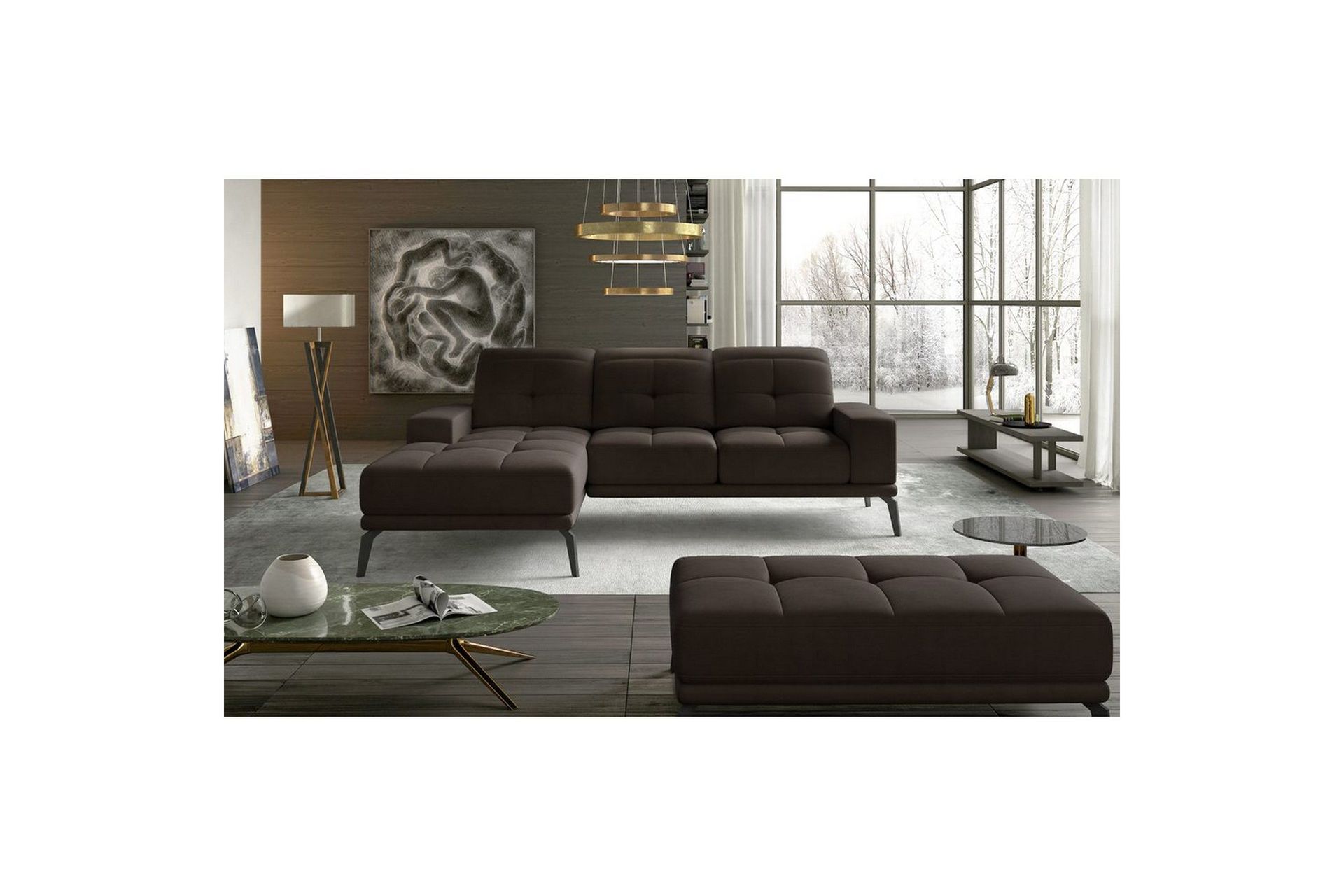 Hjørnesofa Eltap Torrense 265x175x98 cm - Monolith 29, Brun, Venstre