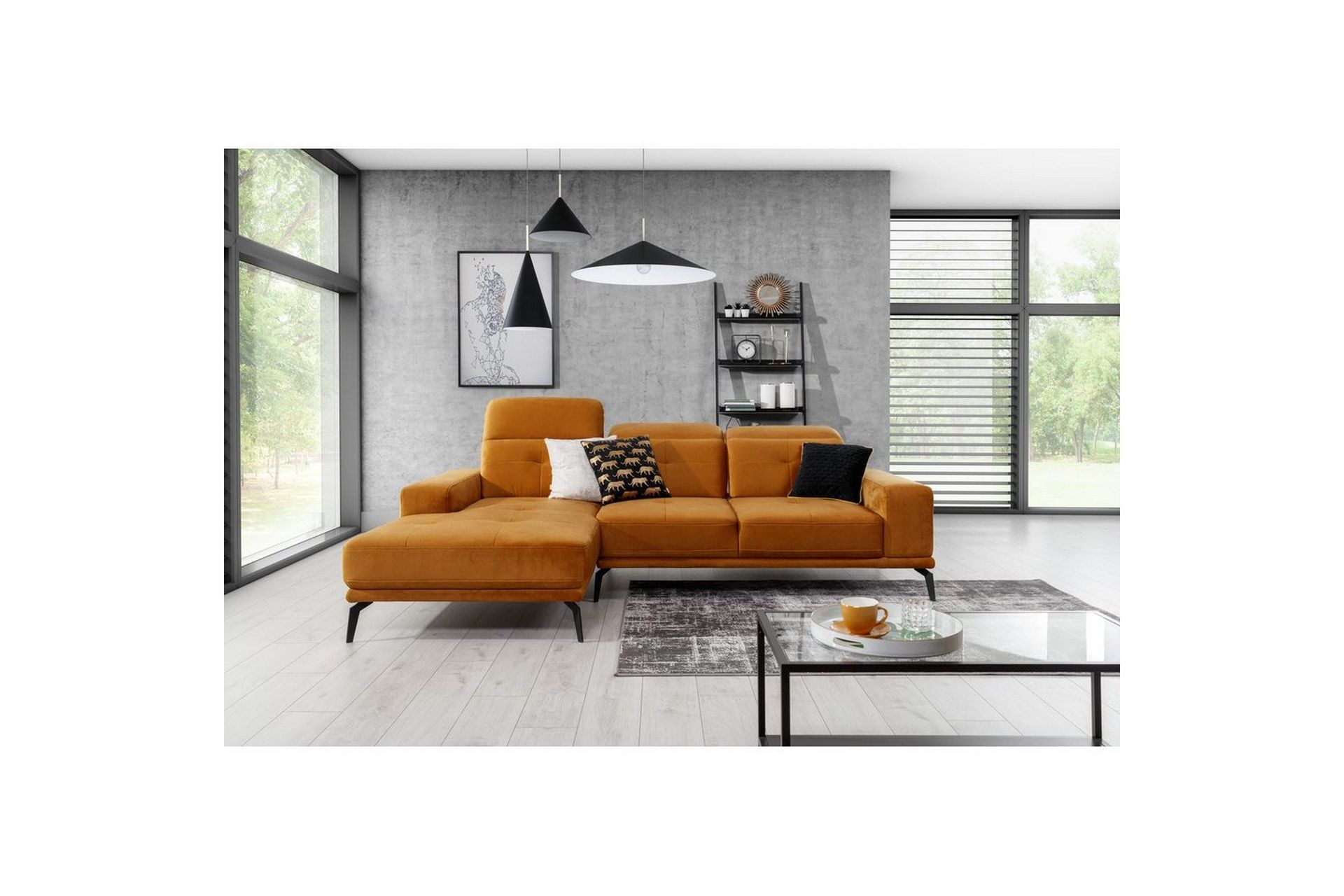 Hjørnesofa Eltap Torrense 265x175x98 cm - Monolith 48, Oransje, Venstre
