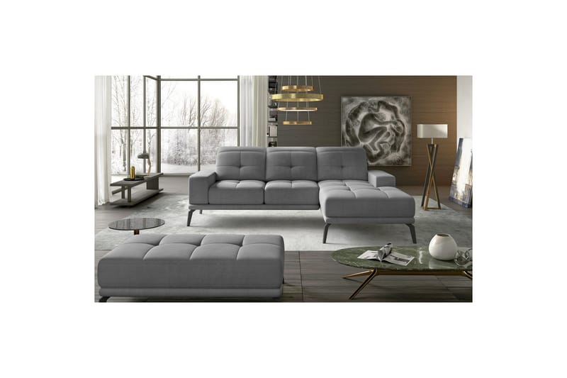 Hjørnesofa Eltap Torrense 265x175x98 cm - Monolith 84, Grå, Høyre - Møbler - Sofaer - Sovesofaer