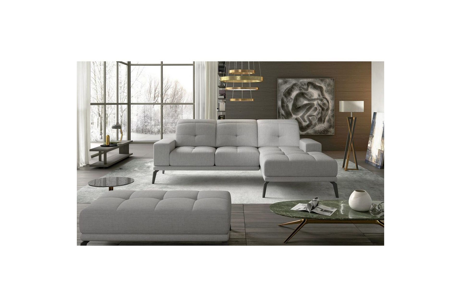 Hjørnesofa Eltap Torrense 265x175x98 cm - Sawana 21, Grå, Høyre