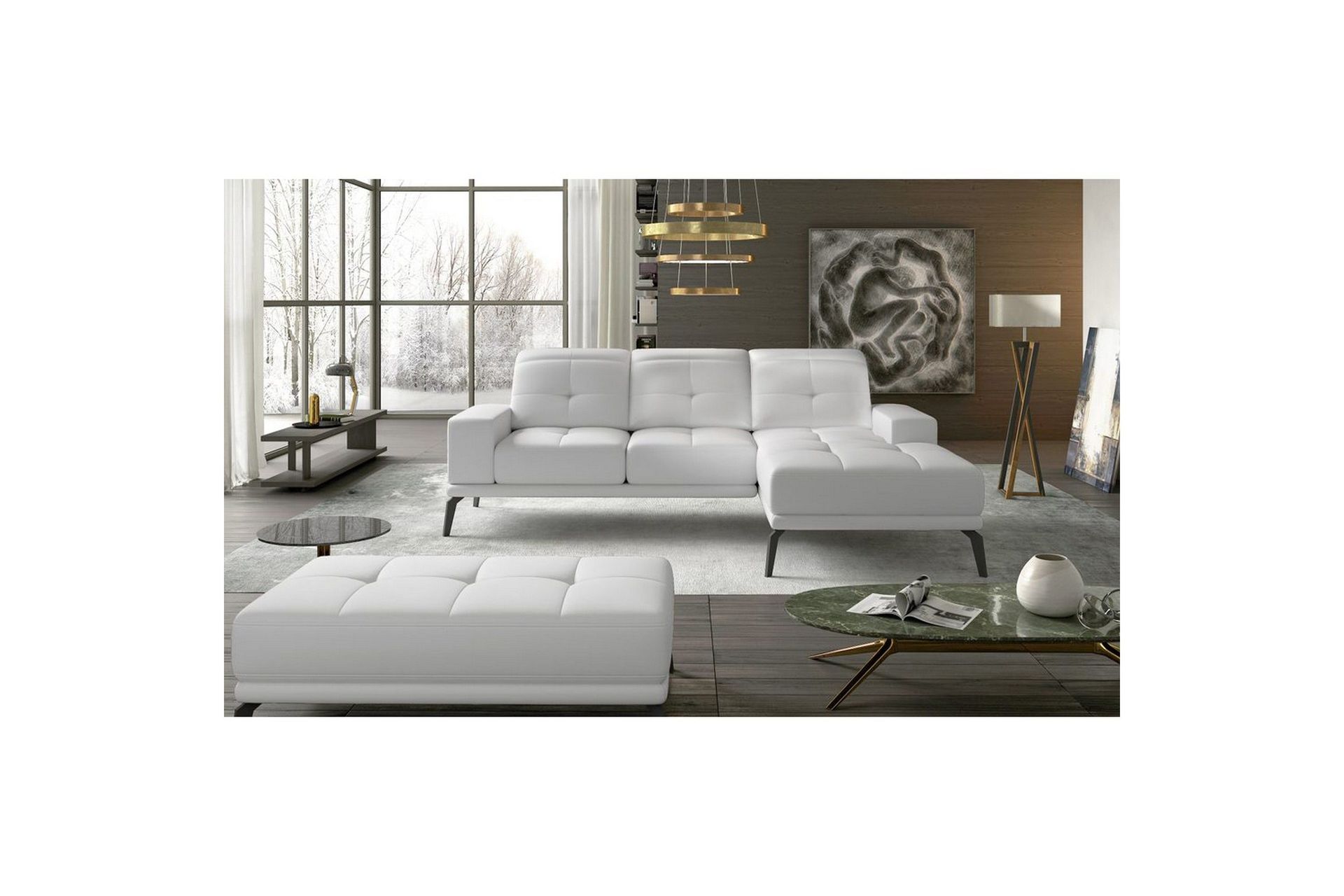 Hjørnesofa Eltap Torrense 265x175x98 cm - Soft 17, Hvit, Høyre