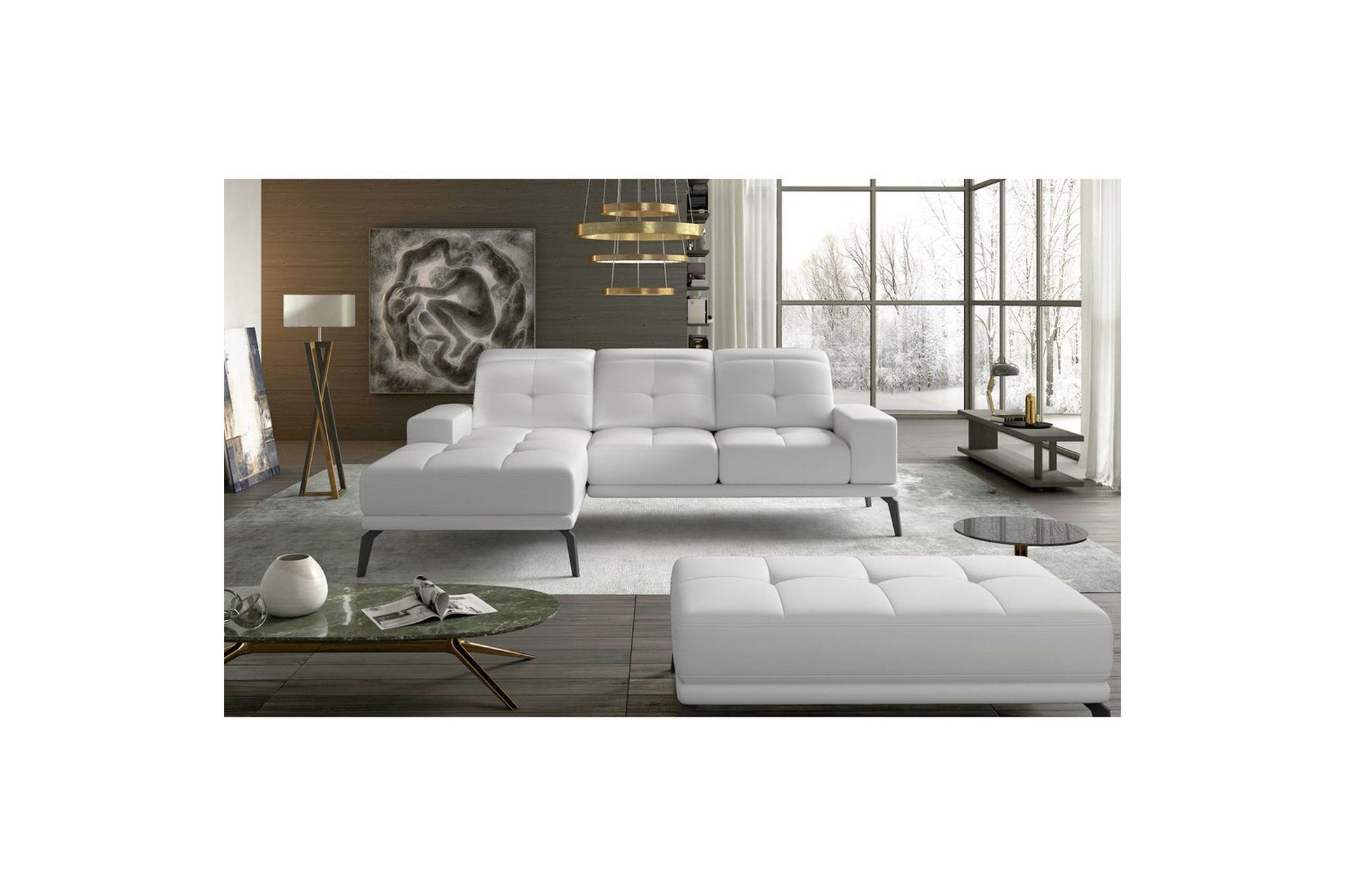 Hjørnesofa Eltap Torrense 265x175x98 cm - Soft 17, Hvit, Venstre