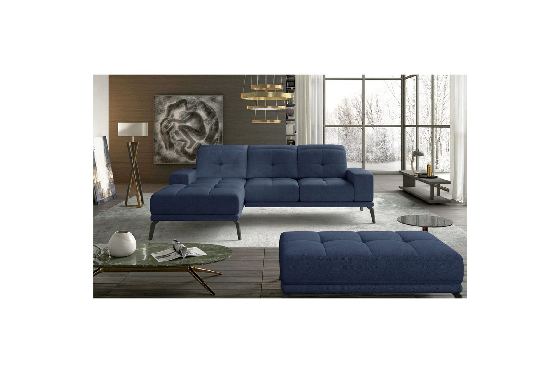 Hjørnesofa Eltap Torrense 265x175x98 cm - Soro 76, Blå, Venstre