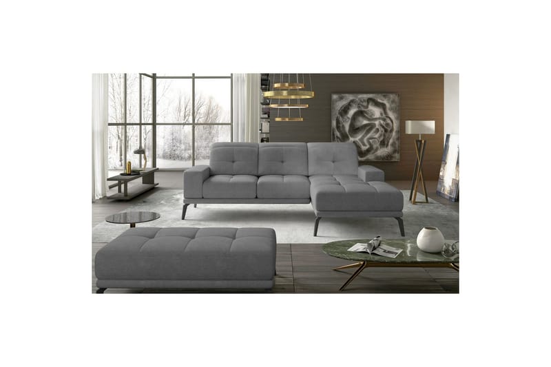 Hjørnesofa Eltap Torrense 265x175x98 cm - Soro 93, Grå, Høyre - Møbler - Sofaer - Sovesofaer