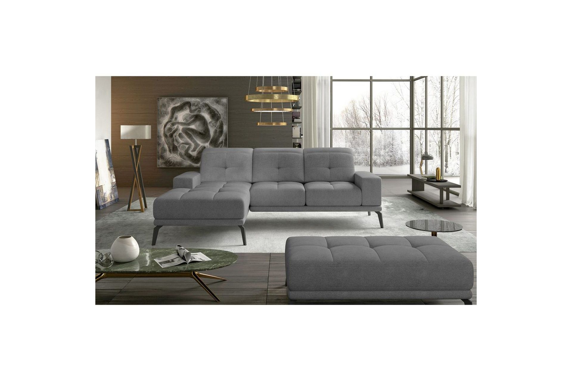 Hjørnesofa Eltap Torrense 265x175x98 cm - Soro 93, Grå, Venstre