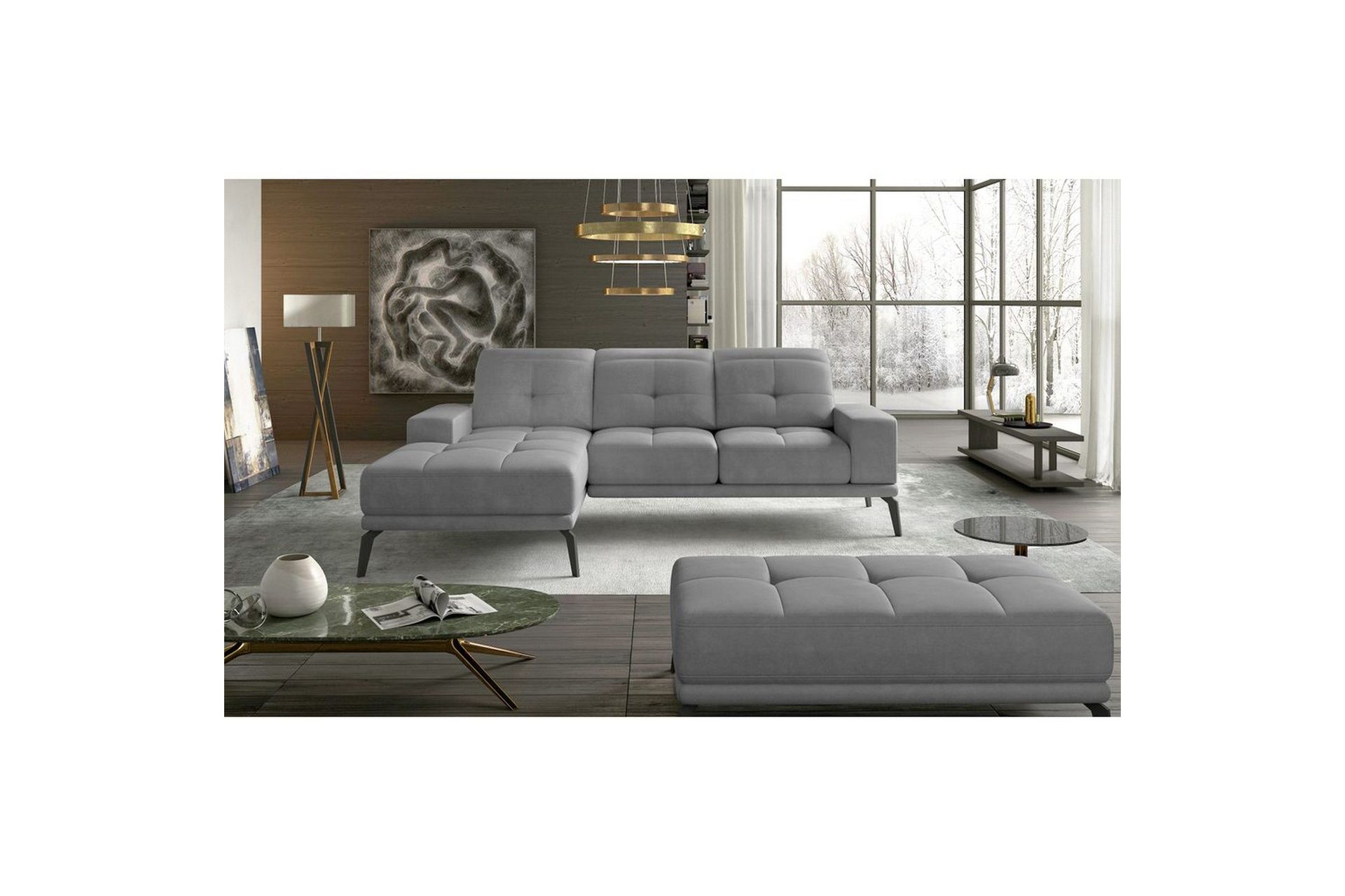 Hjørnesofa Eltap Torrense 265x175x98 cm - Paros 05, Grå, Venstre