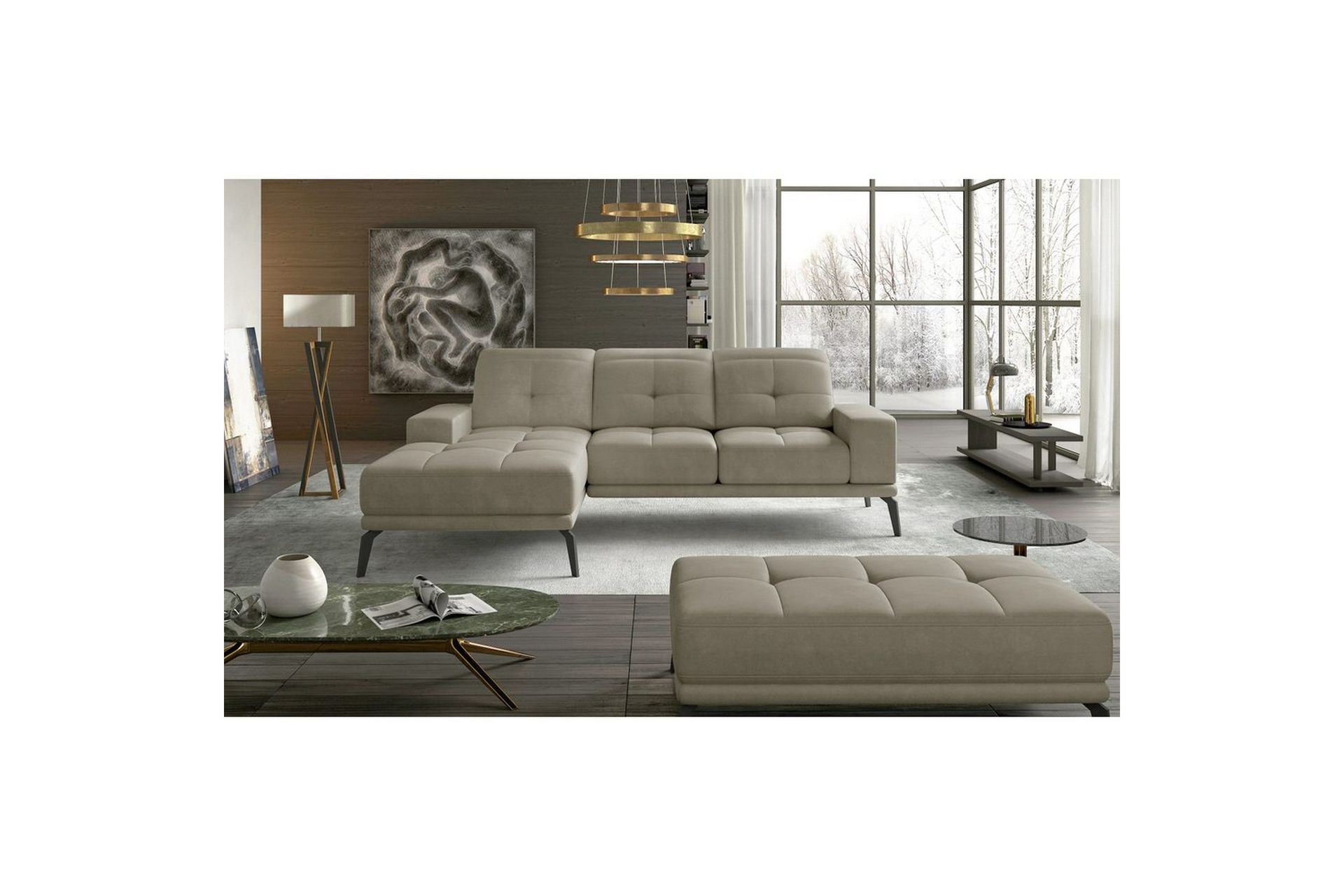 Hjørnesofa Eltap Torrense 265x175x98 cm - Paros 02, Beige, Venstre