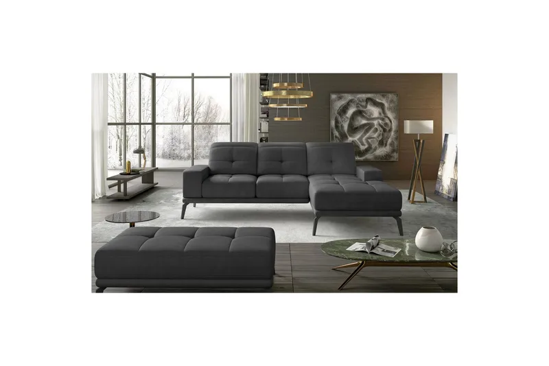 Hjørnesofa Eltap Torrense 265x175x98 cm - Paros 06, Grå, Høyre - Møbler - Sofaer - Sovesofaer