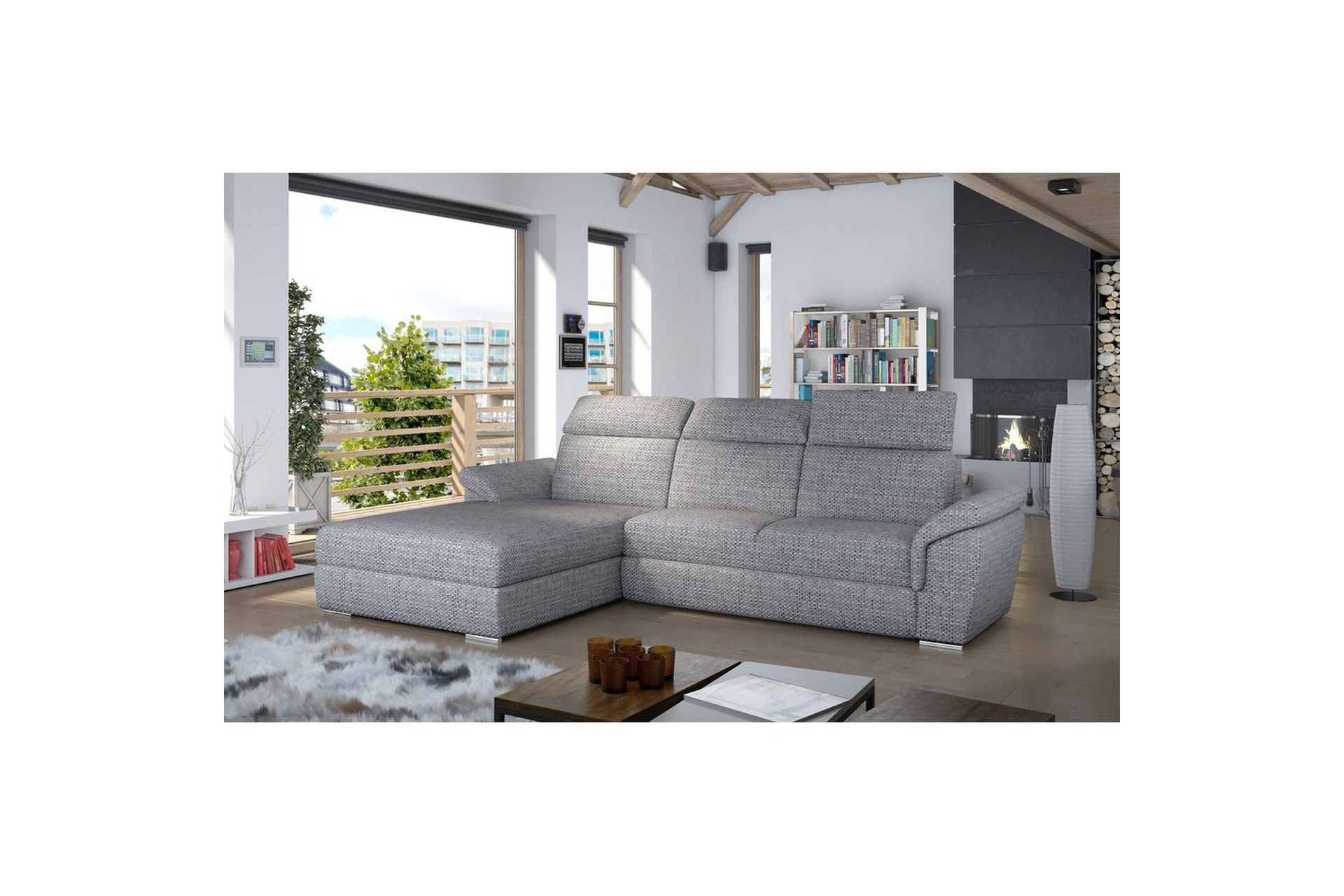 Hjørnesofa Eltap Trevisco 272x216x100 cm - Berlin 01, Grå, Venstre