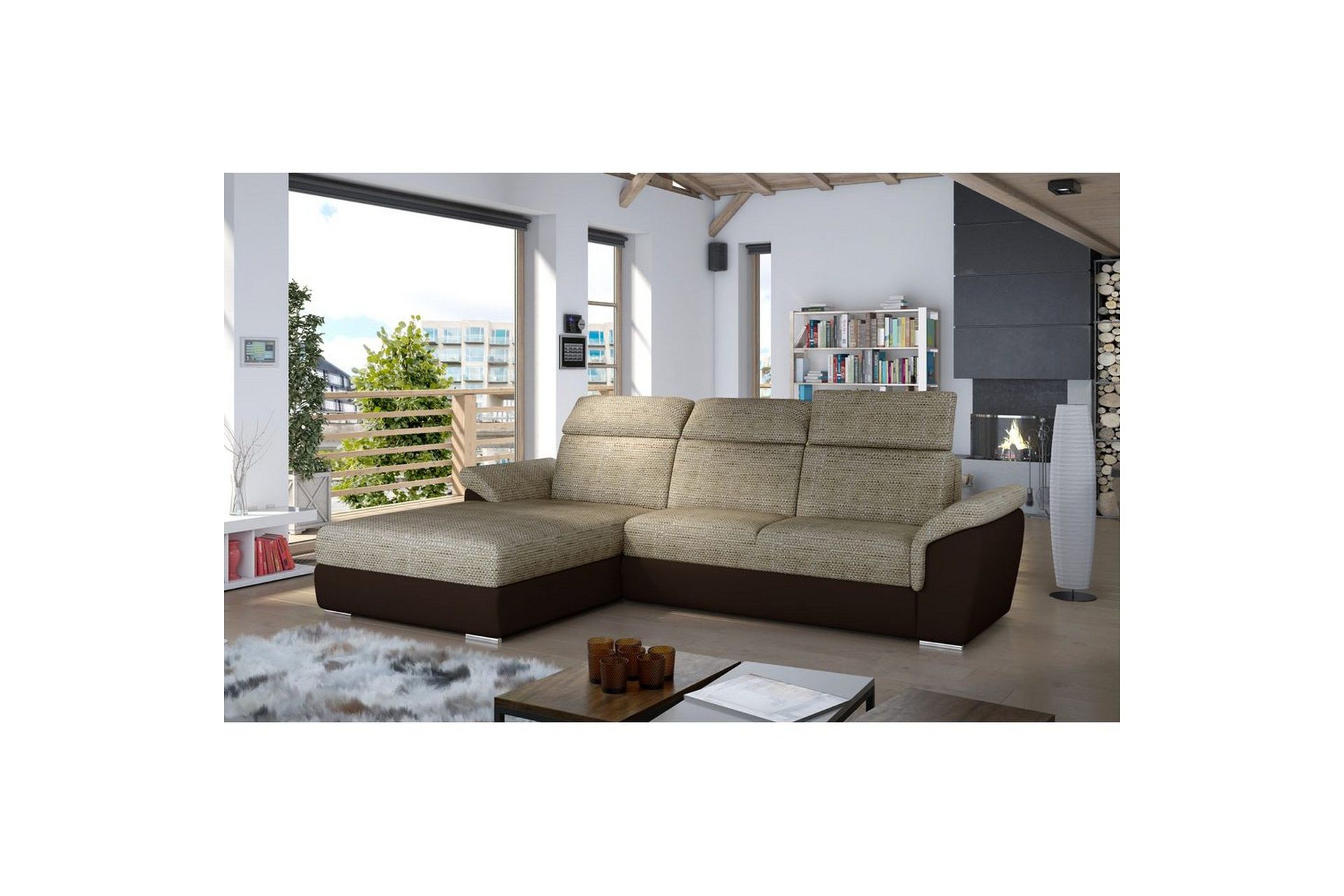 Hjørnesofa Eltap Trevisco 272x216x100 cm - Berlin 03, Soft 66, Beige, Venstre