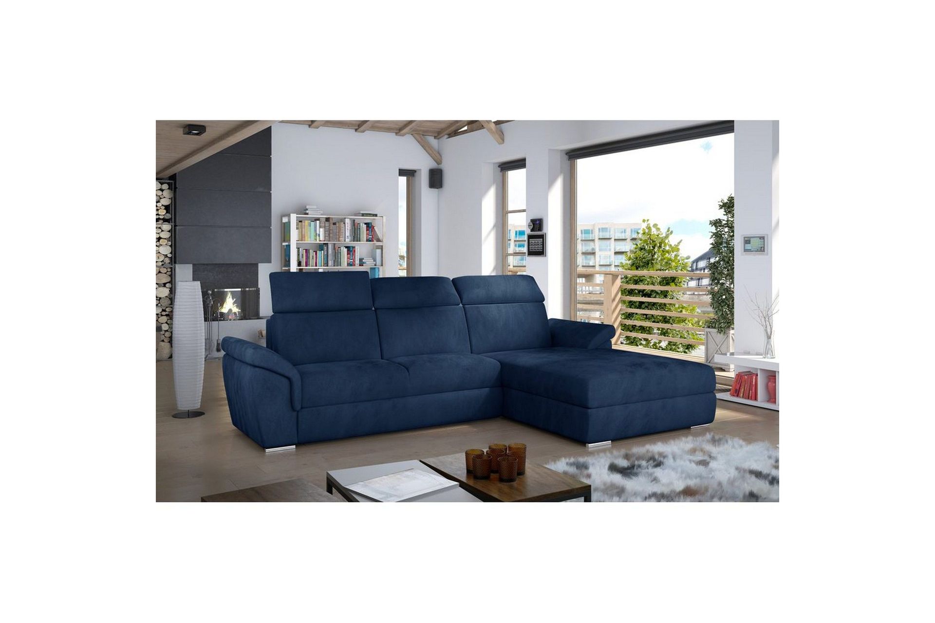 Hjørnesofa Eltap Trevisco 272x216x100 cm - Kronos 09, Mørk Blå, Høyre