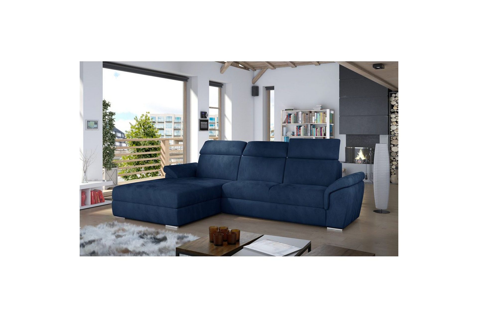 Hjørnesofa Eltap Trevisco 272x216x100 cm - Kronos 09, Mørk Blå, Venstre
