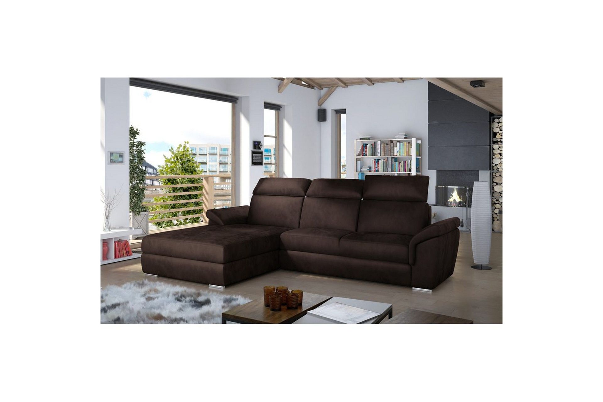 Hjørnesofa Eltap Trevisco 272x216x100 cm - Monolith 29, Mørk Brun, Venstre